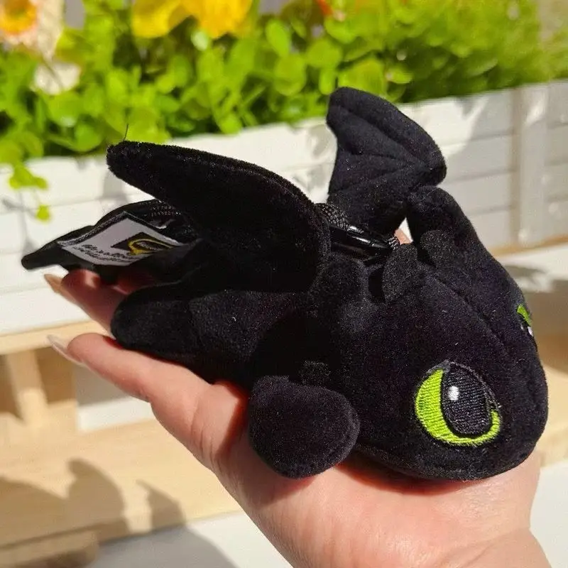 2PCSDragon Taming Master Super Cute Toothless Plush Toy Doll Black and White Flying Dragon Backpack Pendant Decoration Doll Gift view 3