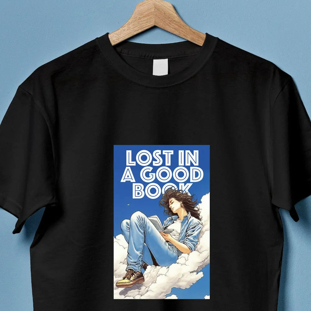 Lost In A Good Book T Shirt Bookish Tee Reader Lovers Present Illustration Comics Milo Manara Fumetti