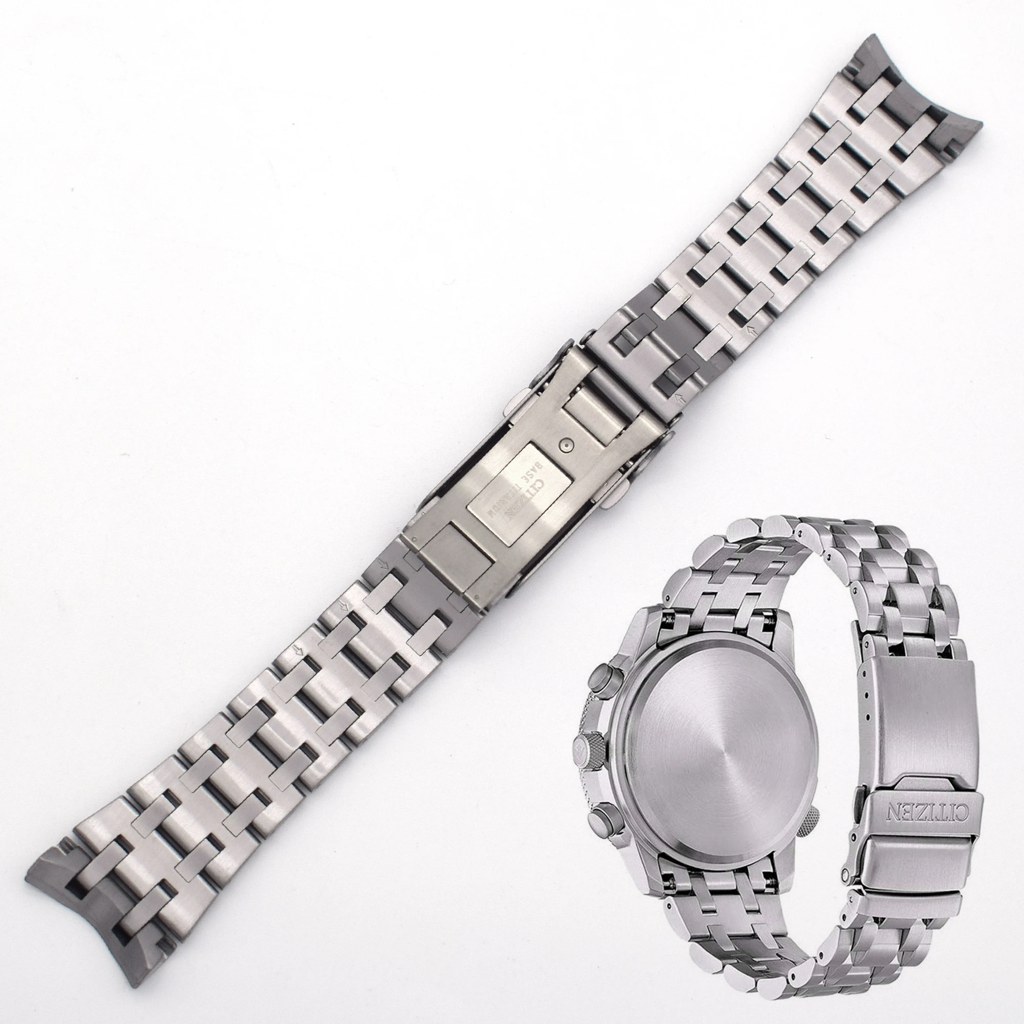 23mm Curved Titanium Watch Wand Strap for Citizen AS4020/AS8000/CB5867/CB586