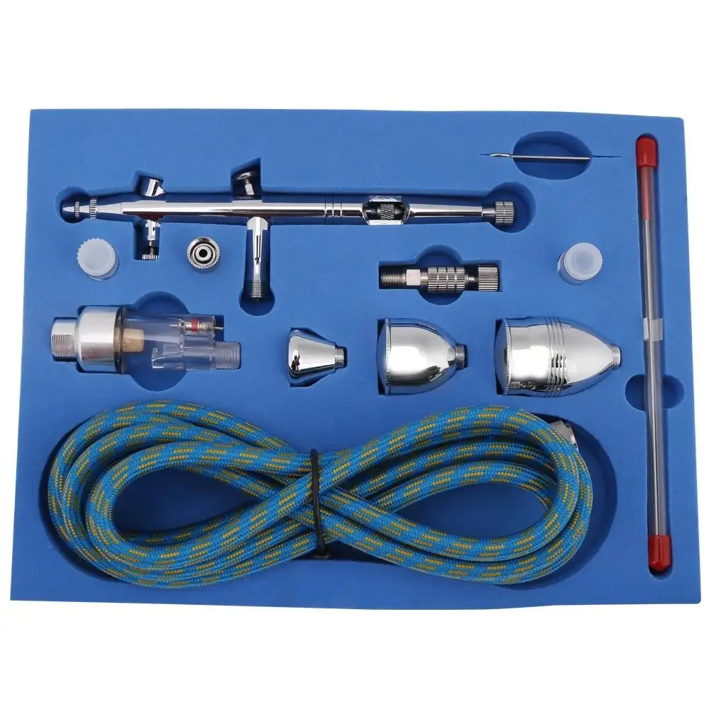 

Adjustable Airbrush Set with 0.3mm 0.2mm 0.5mm Nozzles Push Pull Double Switch Professional Spray