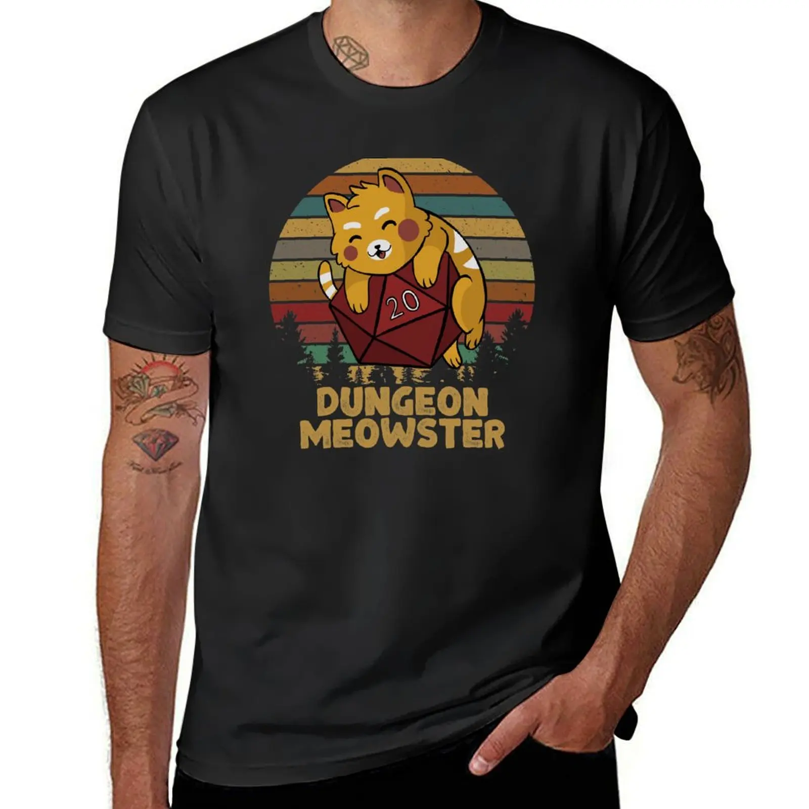 

Dungeon Meowster Funny DnD Tabletop Gamer Cat D20 T-Shirt animal prinfor boys new edition t shirts for men graphic