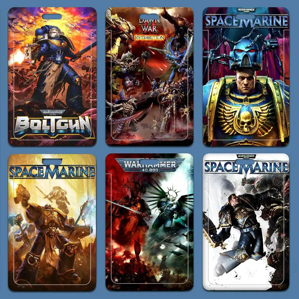 

Game B-Warhammes-D 40k 1 Pcs Sliding ID Badge Holder With Clear Window ID Card Protector For Office School Staff Student