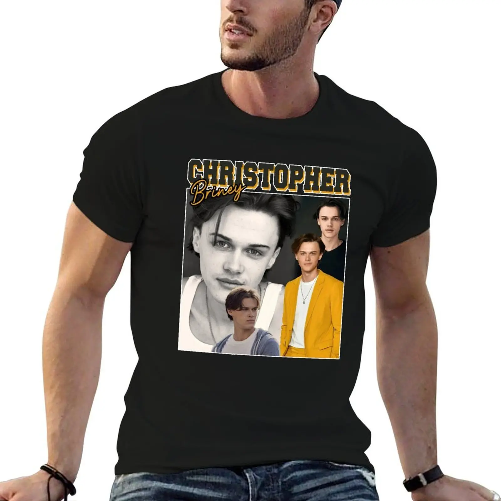 Christopher Briney Vintage T-Shirt t shirt personalised t shirts for man slim fit t shirts for man cotton T-shirt
