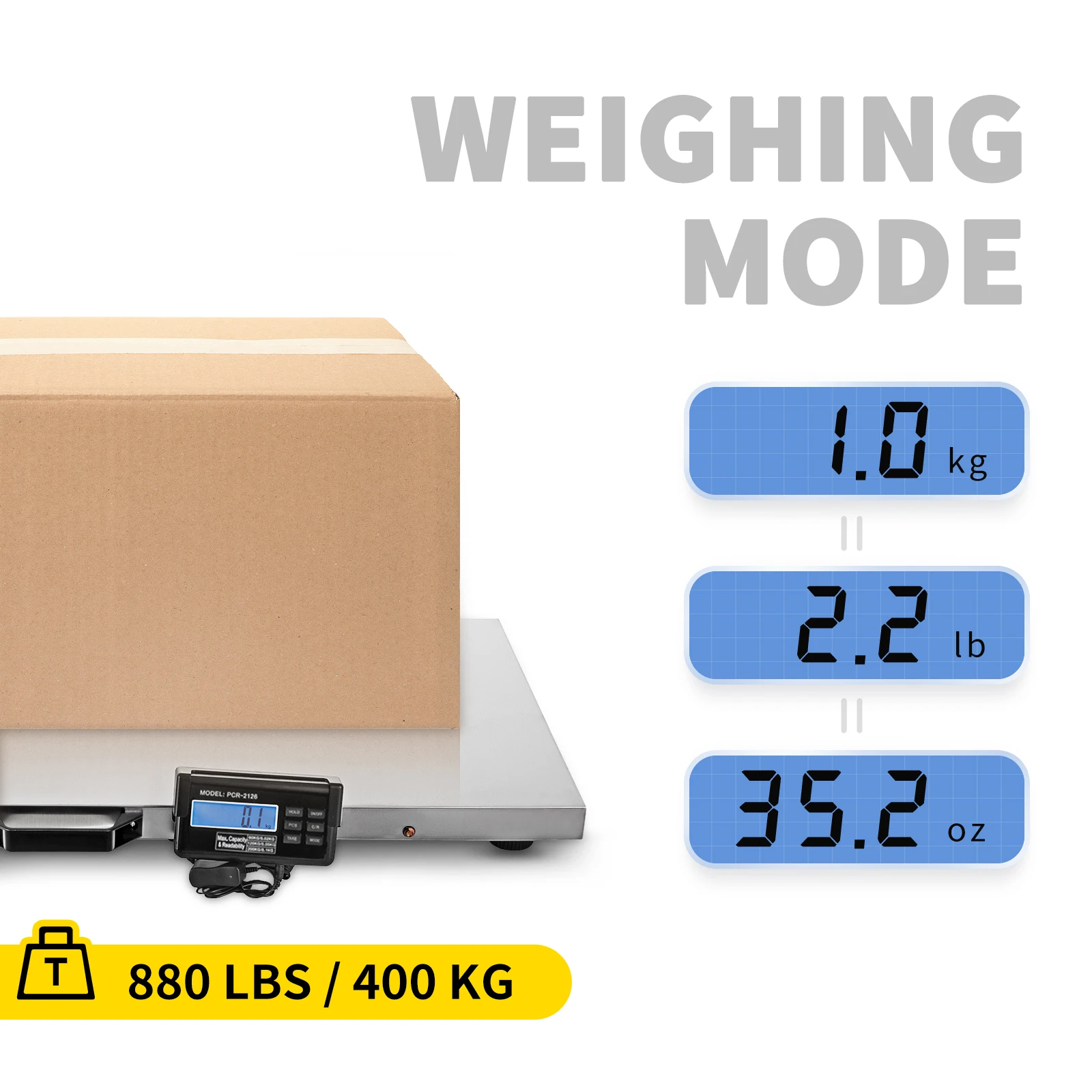 SucceBuy 880Lbs Digital Livestock Scale Large Pet Vet Scale Stainless Steel Platform Elect Ronic Postal Shipping Scale