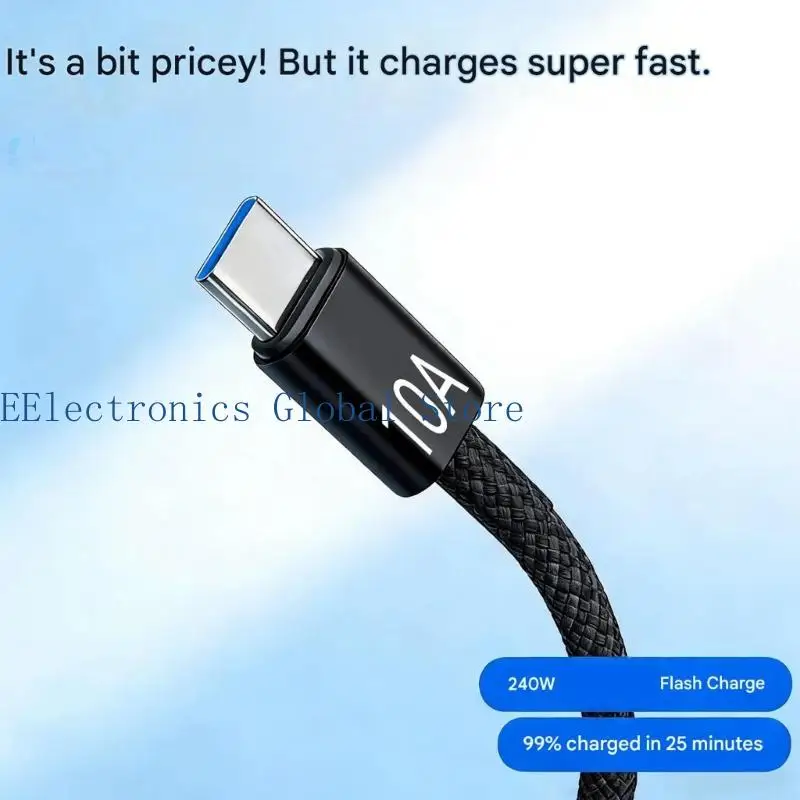 462B Power Delivery 240W 10A USB C to C Fast Charging Cord Aluminum Alloy for Laptop Tablet Phone 1m 2m
