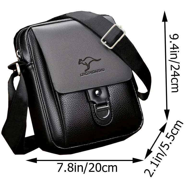 Neutral Style Men's and Women's Business Single Shoulder Bag, Made of PU Material, Suitable for Travel.