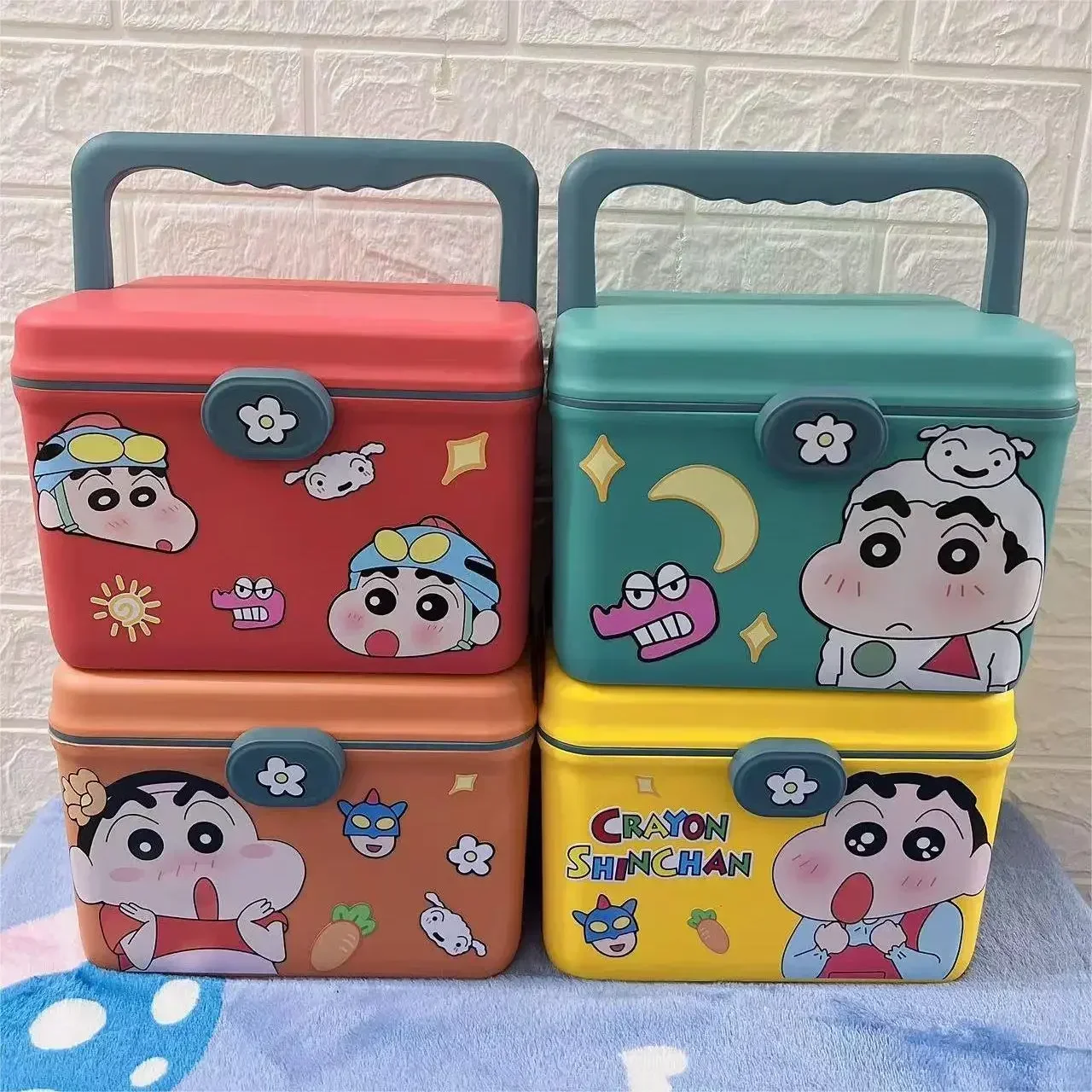 

New Anime Crayon Shin-Chan Portable Medicine Kit Cute Creative Cartoon Medicine Storage Household Emergency Kawaii Medicine Box
