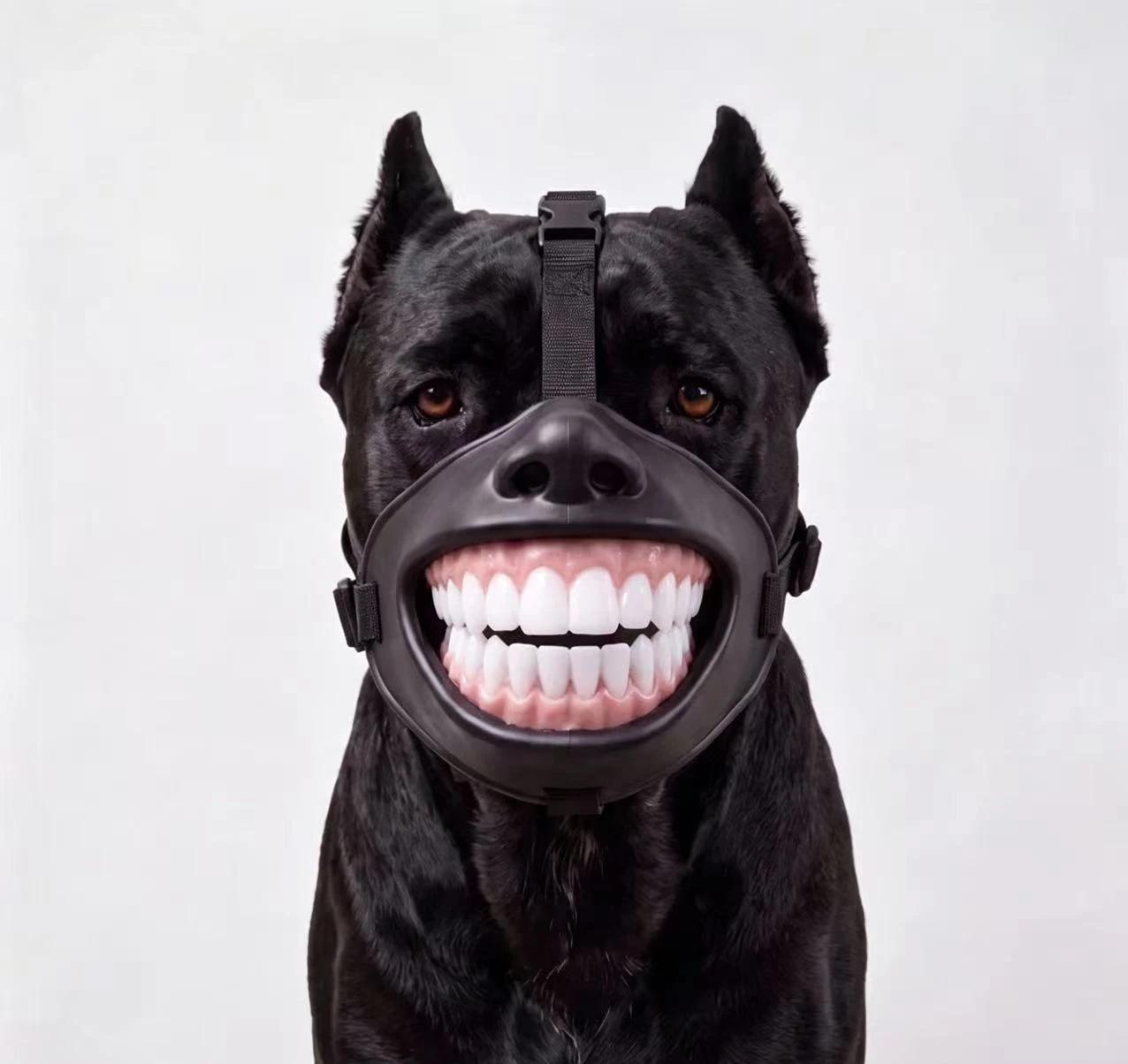 Funny Dog Muzzle with Teeth for Halloween,Teeth Design Creates a Funny Dog Costume Accessories for Halloween Parties Pet