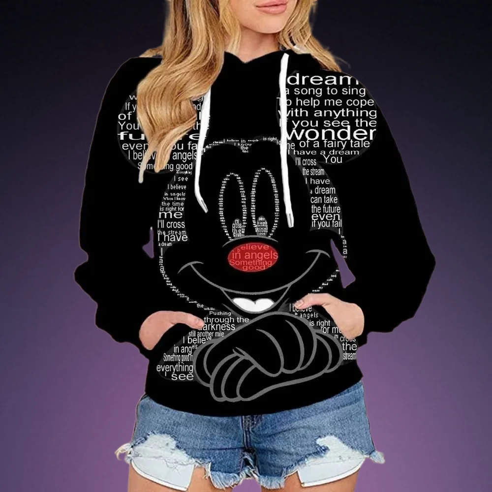 

2025 NEW Women's Hoodies Men's Autumn Long Sleeve Harajuku Disney Needlework and Mickey 3D Printed Casual Sweatshirt Y2K