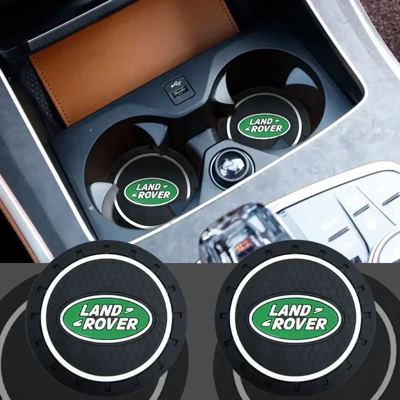 Car Logo New Cup Holder Coaster Silicone Non Slip Pad For Land Rover Discovery 3 4 R4 LR2 Range Rover Evoque Sport Dander 2 3 