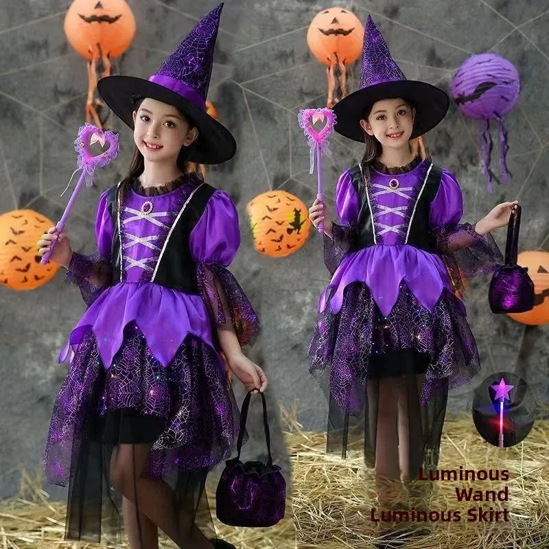 أزياء Princ Witch للفتيات Dr up loween الزي التقليدي الصيني مرحلة الأداء الملابس النسائية ربيع 2024