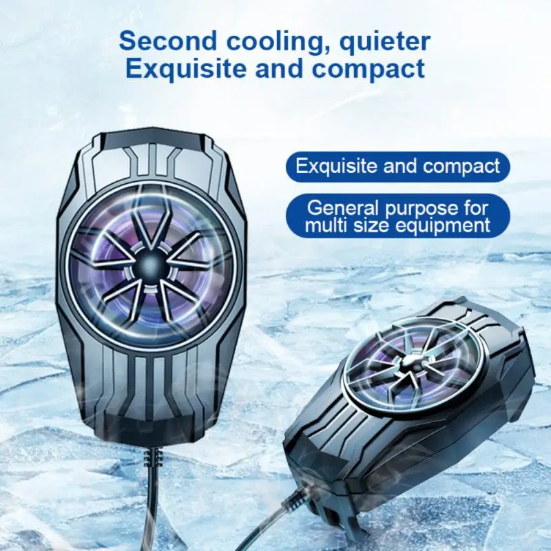 2023 Portable Mini Mobile Phone Radiator Chicken-eating Game Cooler Built-in Battery Peripherals Air-cooled Cooling Fan