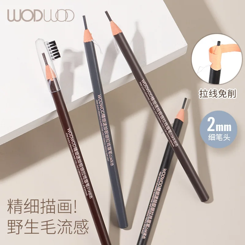 Ultra-fine Eyebrow Pencil Waterproof Sweatproof professional Thin Head Hard Core With Brush Makeup Eyebrow Durable Head