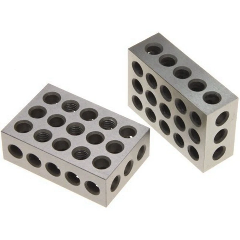 1X2X3 Inch Hardened Steel Blocks 23 Holes Parallel Clamping Block Lathe Tools Precision 0.0003 for MAChine Tool