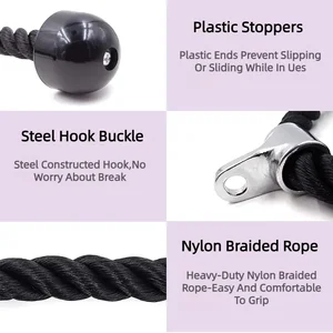 Porch Frame equipment for biceps training, double head, traction rope, gym accessories, lower press handle, triceps, side muscles 12 Main Sales Bodybuilding Puller - №3