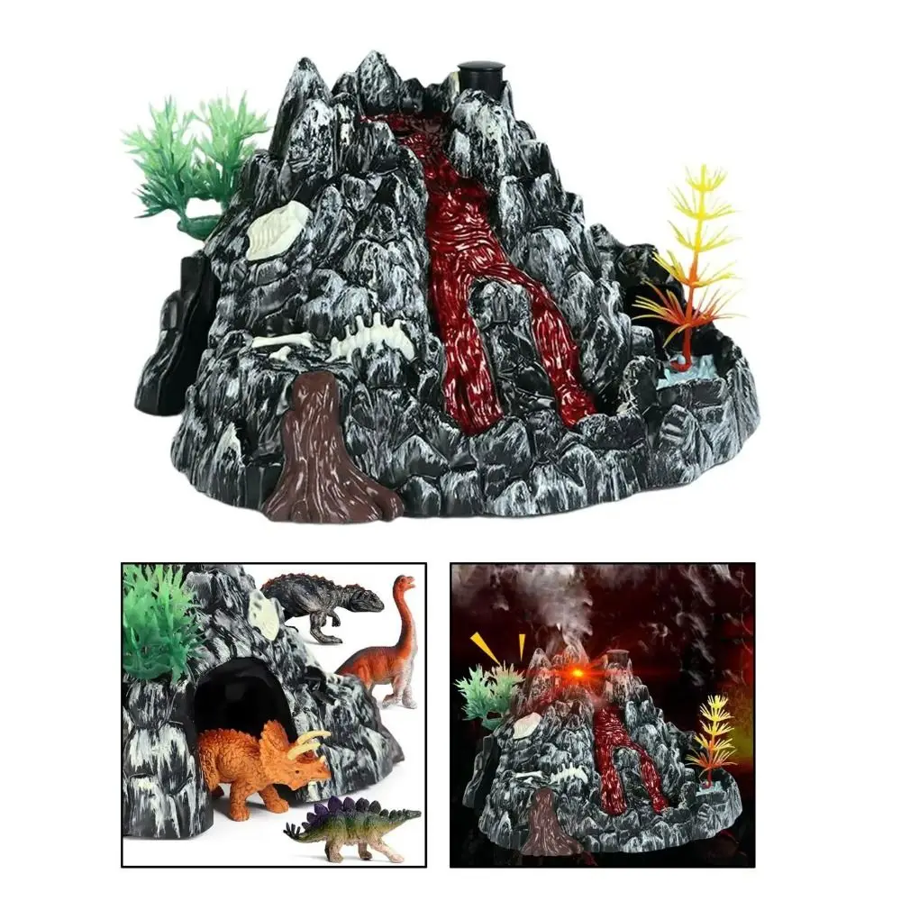 PVC Spray Volcano Model Light Electric Safety Material Dinosaur Simulation Volcano Dinosaur Sound Simple Installation