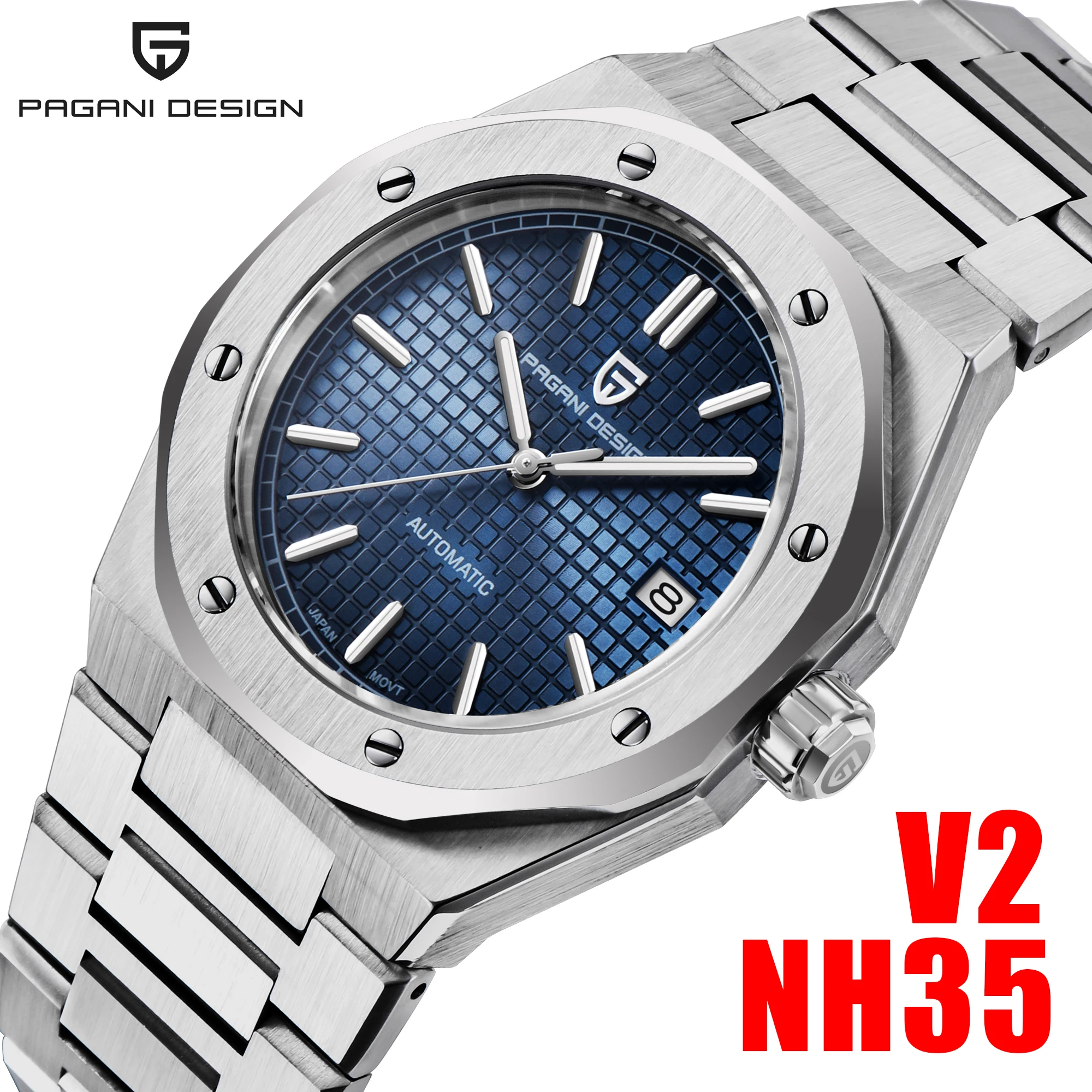 Pagani Design 2024 New 40Mm Men\'s Nh35 Automatic Mechanical Watch Sapphire Stainless Steel Waterproof 10Bar Luminous C3 Reloj Ho