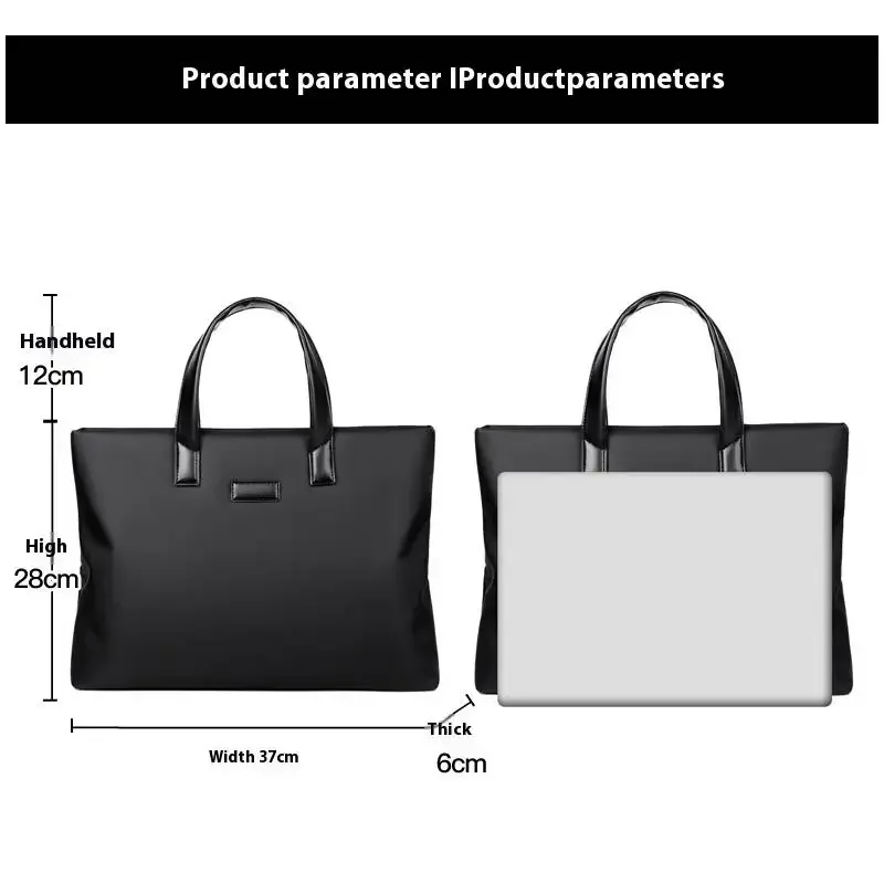 Men  Portable Large Capacity Shoulder Bag Multiple Pockets Handbag Multi-Functional Business Briefcase for Business & Casual Use