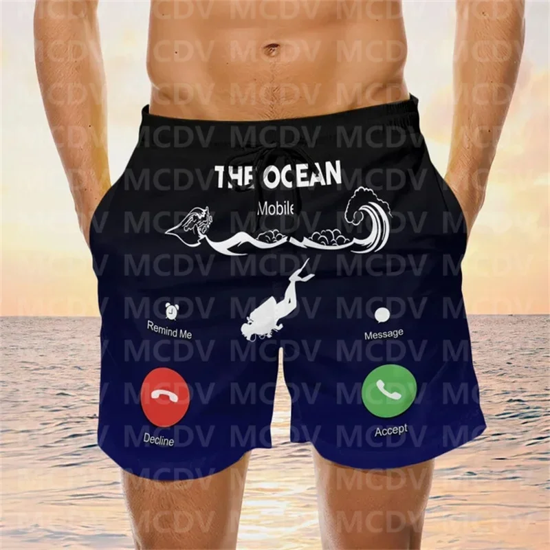 

The Sea Into Scuba Diver Board Shorts, Scuba Dive Men's Swim Trunks Board Short, Men's Swimwear Dive Shorts