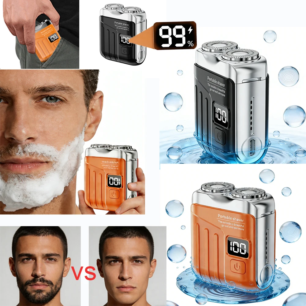 

Mini Smart Electric Shaver Household Dual Blade Shaving Machine Waterproof Men's Beard Trimmer Portable Rechargeable Man Shaver