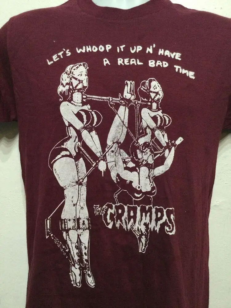 Vtg The Cramps-Lets whoop it up classic style vtg T shirt Reprint cotton NH647