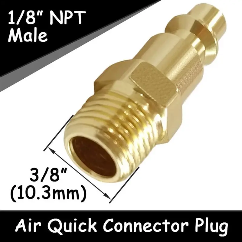 Brass Industrial Air Hose Connect Plug Air Compressor Pneumatic Coupler Fitting Adapter 1/8 Inch-6PCS-[Kiri-XK]