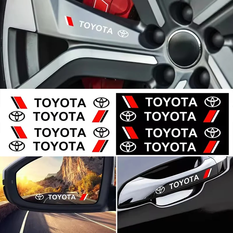 مقبض باب السيارة حماية الخدش ملصق مقبض الباب ملصق شعار نمط لتويوتا C-hr Rav4 يارس هايلكس بريوس مقبض ملصق