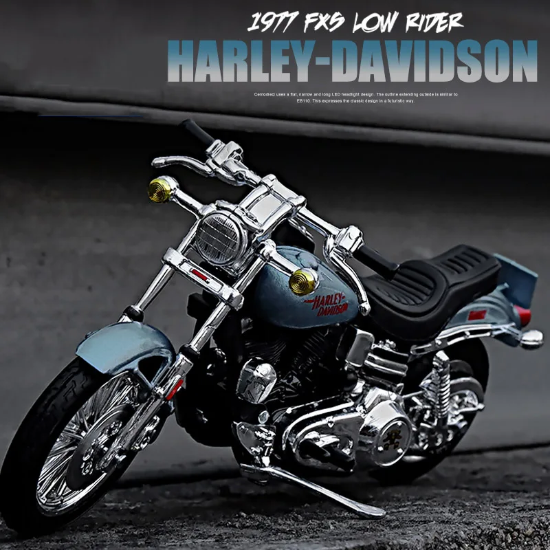 Maisto 1:18 Harley 1977 FXS Low Rider Alloy Motorcycle Model Diecast Metal Toy Motorcycle Model Simulation Collection Kids GiftS