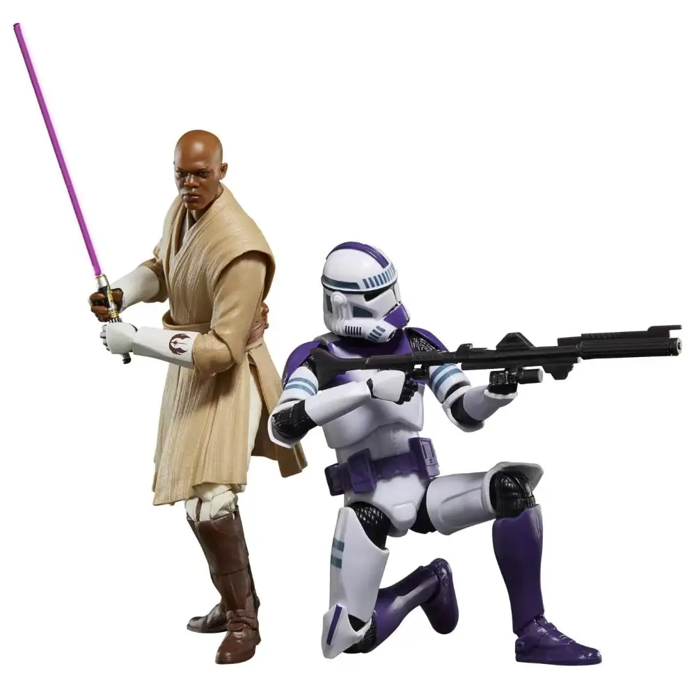 Star Wars The Black Series Mace Windu & 187th Legion Clone Trooper Purple 6 inch 2-PACK Action Figure Toy Gift