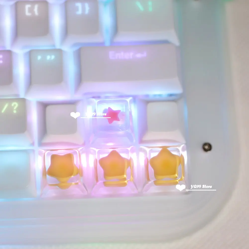 keycaps For mechanical keyboard Game Backlit Keycap girl cute gift ESC Key Transparent cartoon personality Keycap Cherry MX Axis