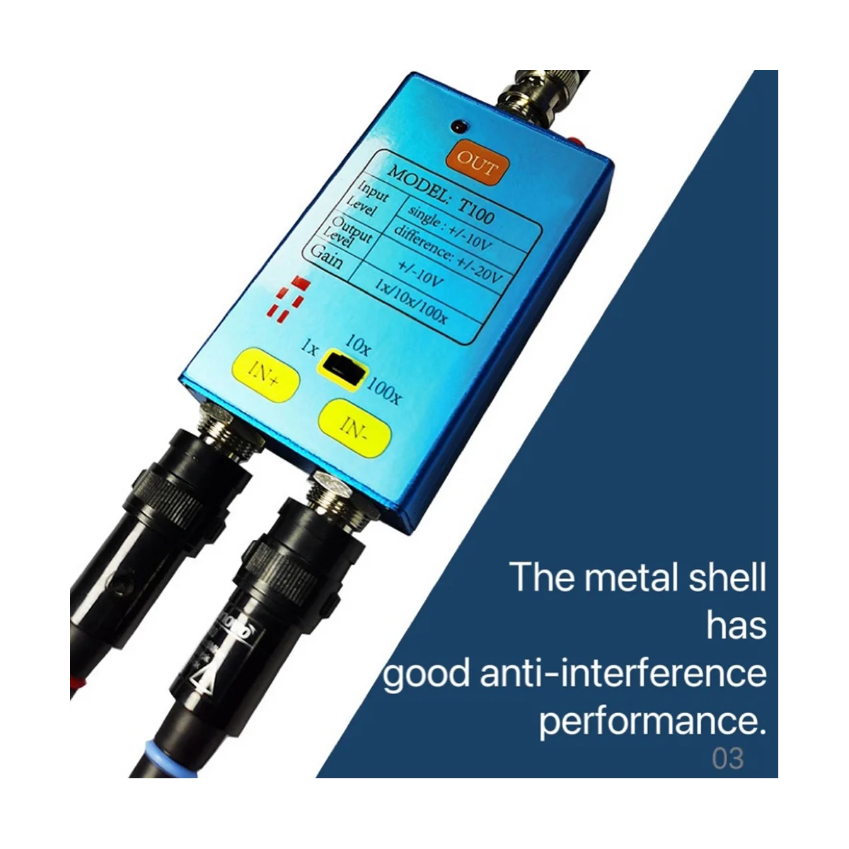 10M Bandwidth Oscilloscope Differential Gain Split Probes Weak Electrical Signal Measurement Tool 100X Signals Amplifier