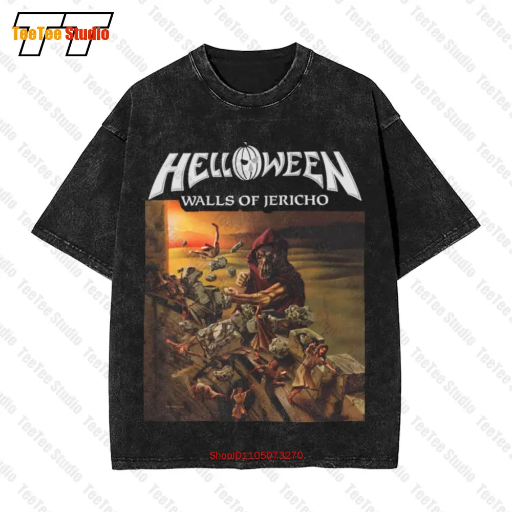 Helloween Walls Of Jericho Album Cover Metal Music Band Vintage Oversized T-Shirt G3CT
