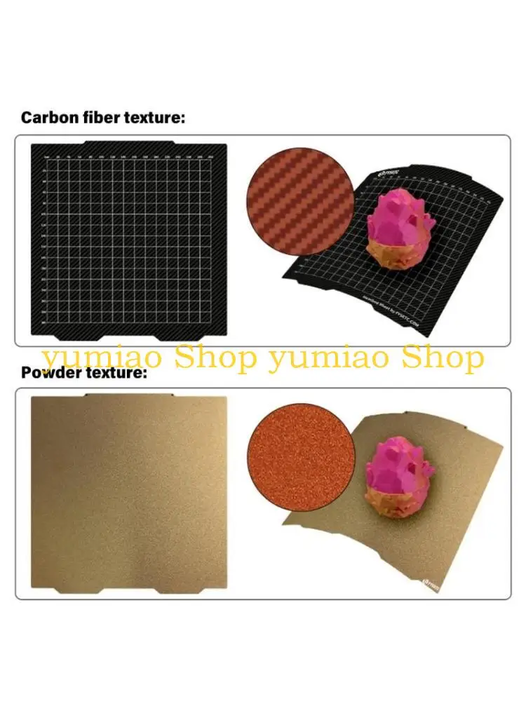 

587B 3D Printing Steel Sheet,365x365mm,Double Side PEI Build Plate Smooth &Textured Finishes for Quality Builds for XL