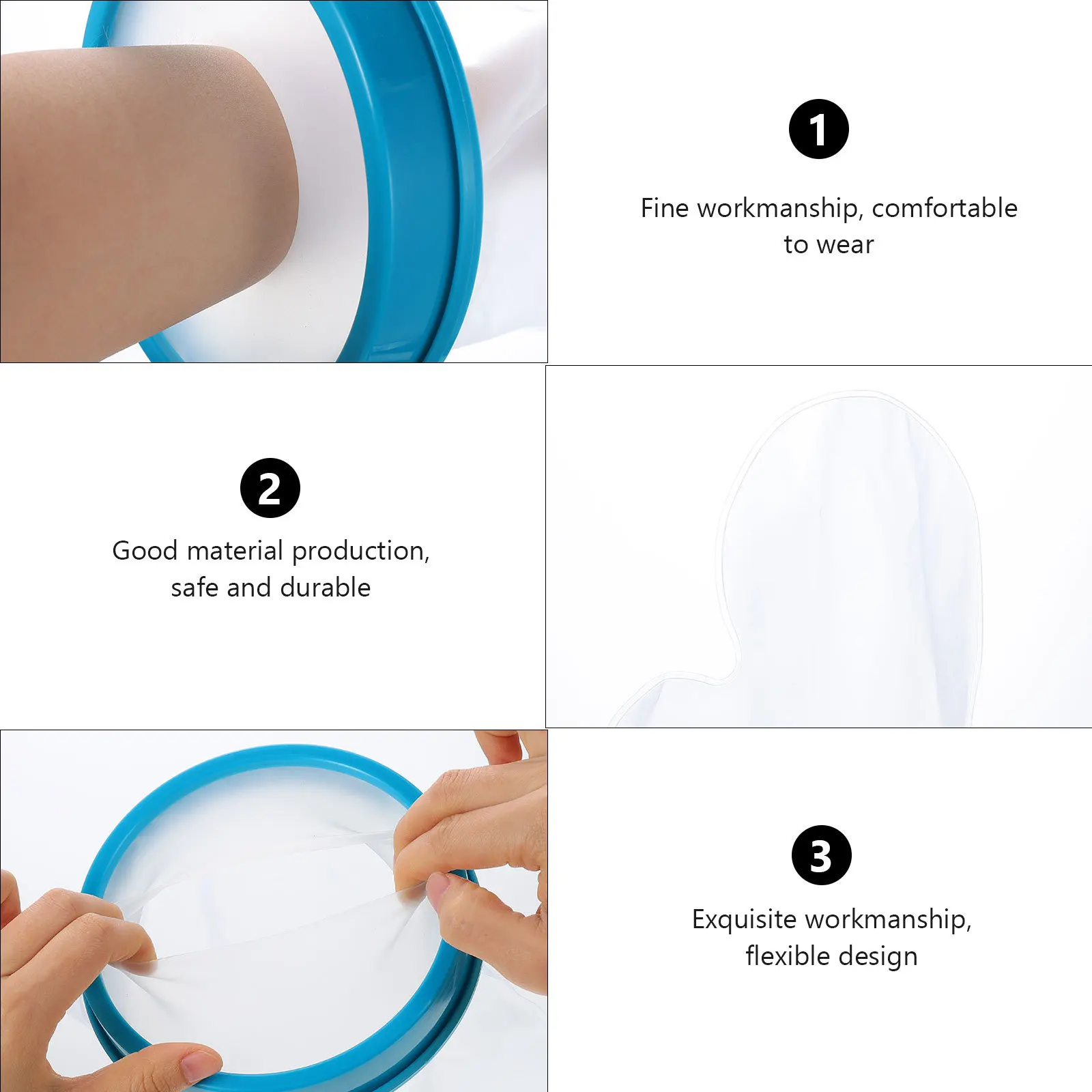 

Waterproof Cast Shower Cover Arm Hand Plaster Glove Wound Bandage Protector For Injury Recovery Health Care Support