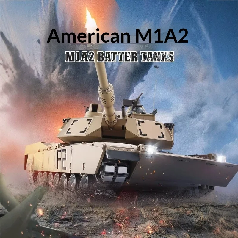 

Henglong 1:16 Scale M1A2 Remote Control Tank Simulated Tracked Military Vehicle Launchable Boy Toy