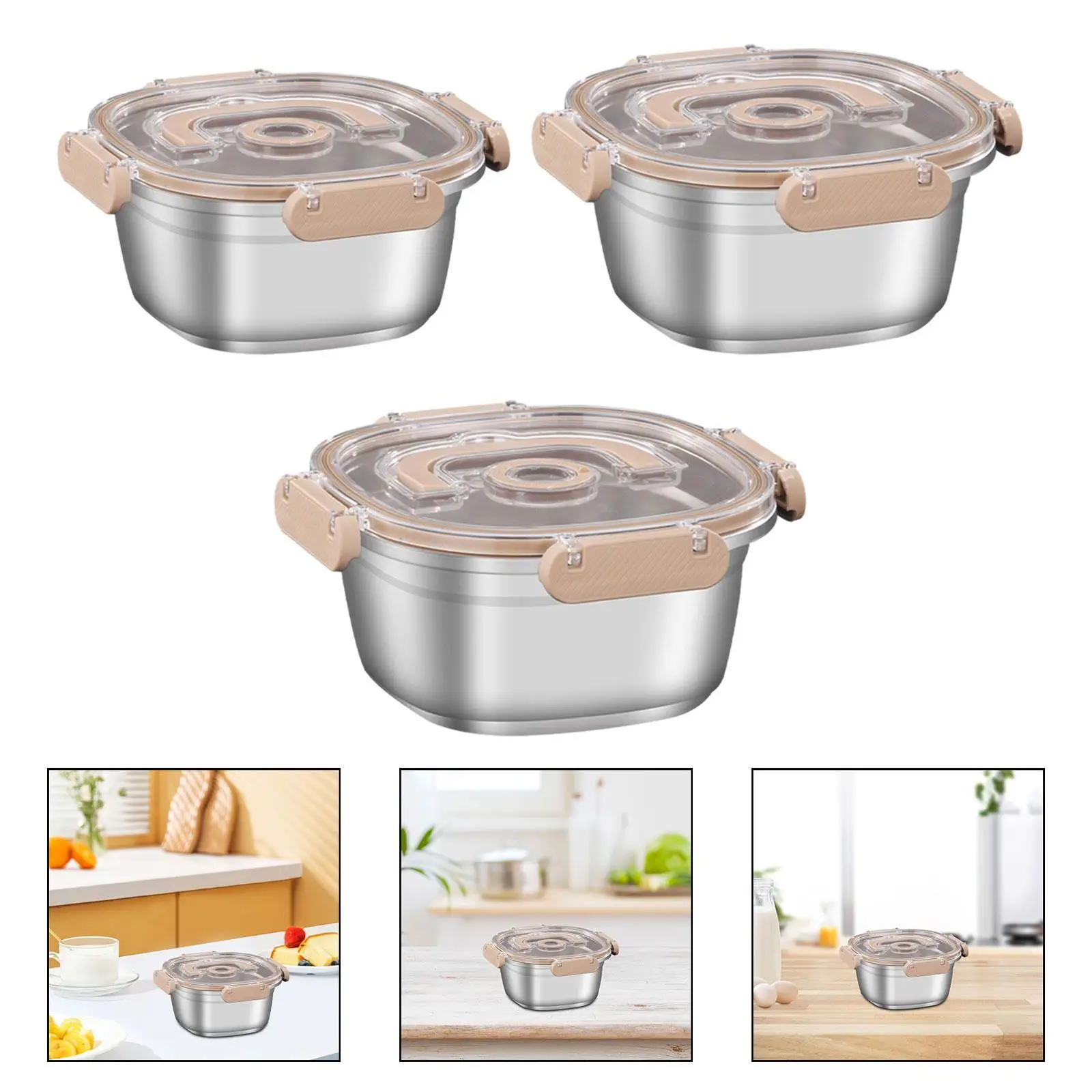 Stainless Steel Food Container Snack Box with Lid Stainless Steel Lunch Bento Box for School Household Picnic Camping Work