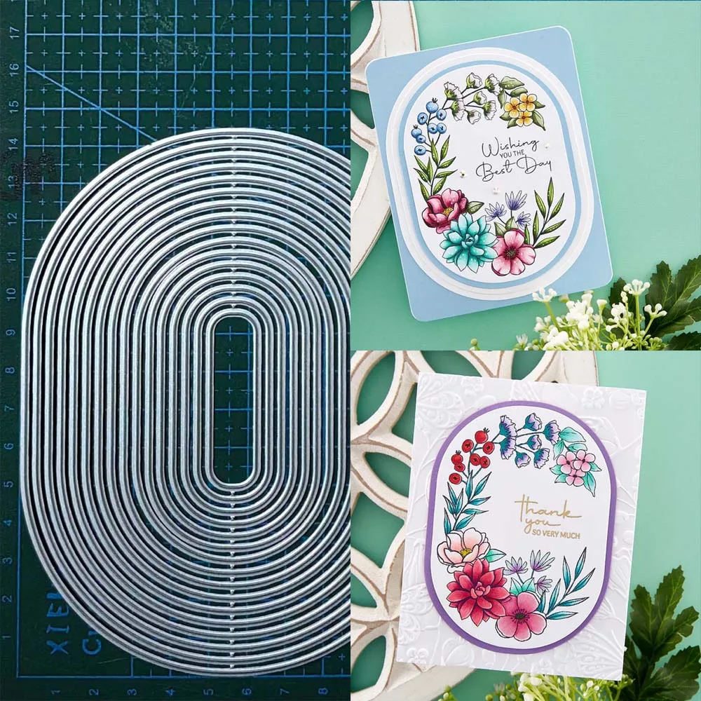 oval border Metal Cutting Dies Stencil DIY Scrapbooking Embossing Paper Cards Album Making Decorative Craft Cut Template