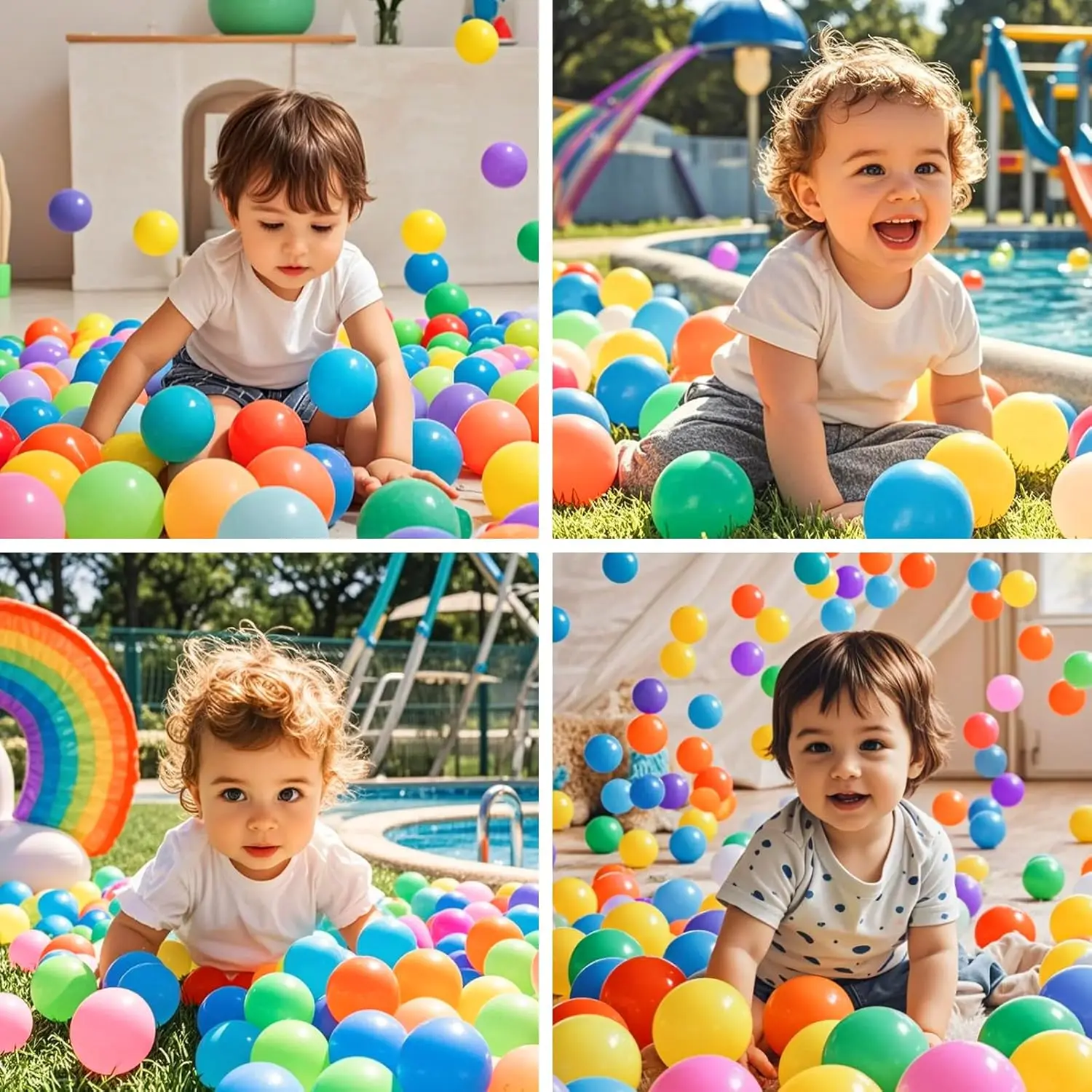Ball Pit Balls - Juguetes coloridos de piscina oceánica para niños, sin ftalatos y BPA, 100 piezas para casa de juegos, tienda de campaña o parque infantil