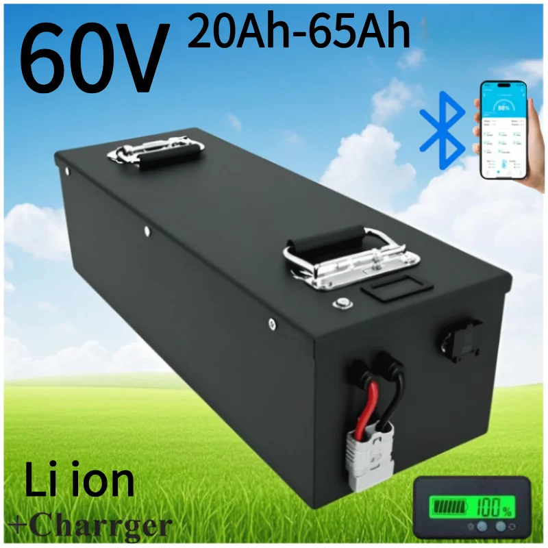 

60V 20Ah 35Ah 40Ah 50Ah 65Ah Lithium ion Rechargeable Battery for 3000W Electric Vehicle Two Wheeler Motorcycle Travel Carts