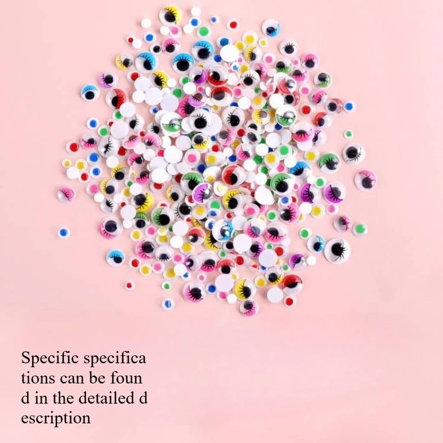 عيون جوجلي السوداء ذاتية اللصق، 4 مم 6 مم 8 مم 10 مم 12 مم 15 مم 20 مم عيون جوجلي كبيرة وصغيرة للحرف اليدوية