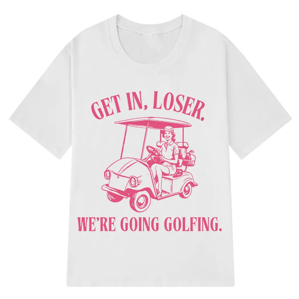 Camiseta con estampado divertido y moderno Get in Loser Wos, camiseta informal estética, camisetas holgadas de manga corta