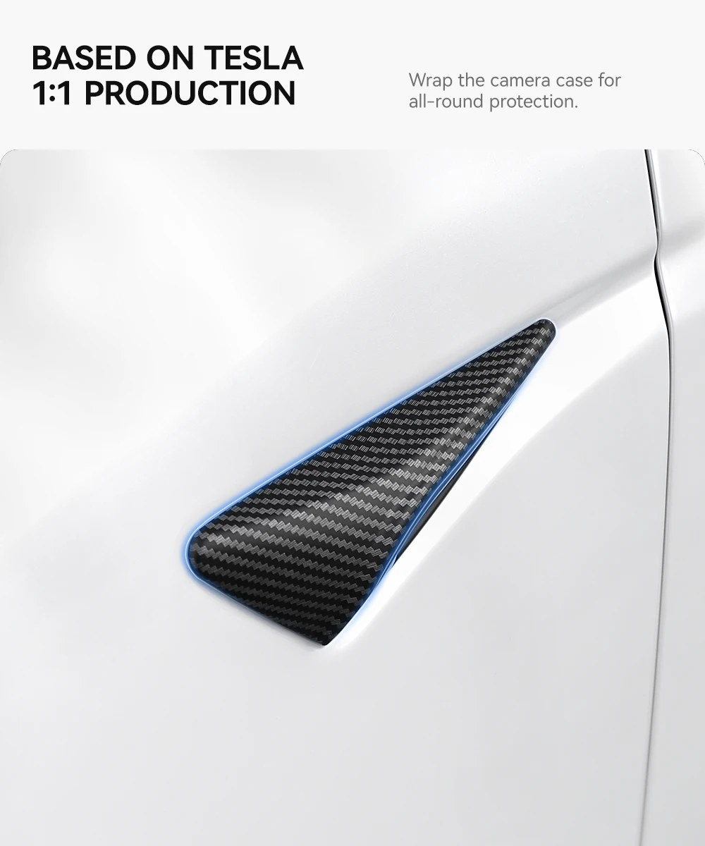 YZ Für Tesla Modell 3/Y Highland Juniper Seite Kamera Carbon Faser Schutz Abdeckung Blatt Bord Schutz Aufkleber Dekor – Detail 3