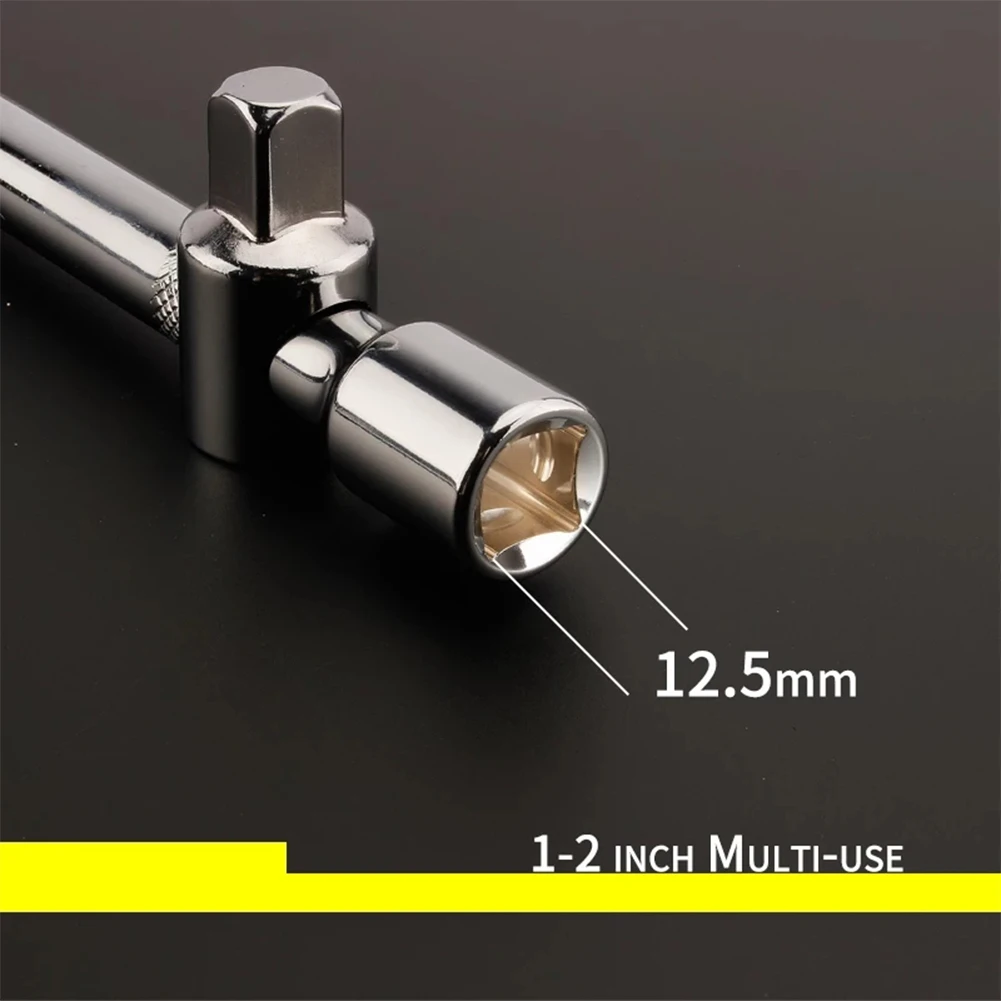 Practical Drive Socket Wrench Sliding T Bar 1/4\" 3/8\" 1/2\" Sliding Chrome Vanadium Steel Household Reparing