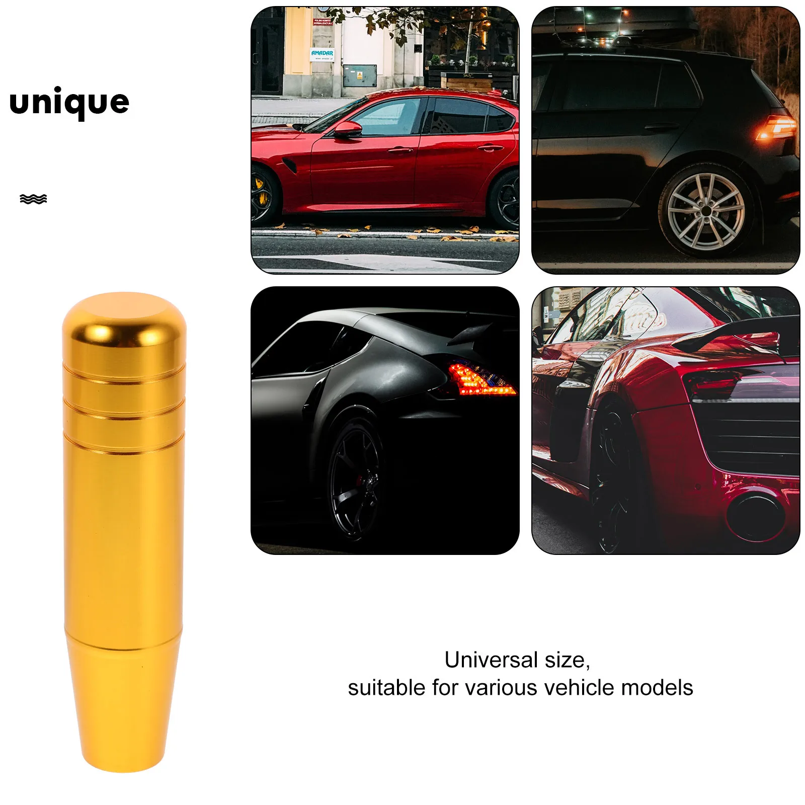 

Universal Aluminum Gear Shift Knob Extended Racing Style Durable Replacement For Manual Automatic Vehicles Car Shifter Stick