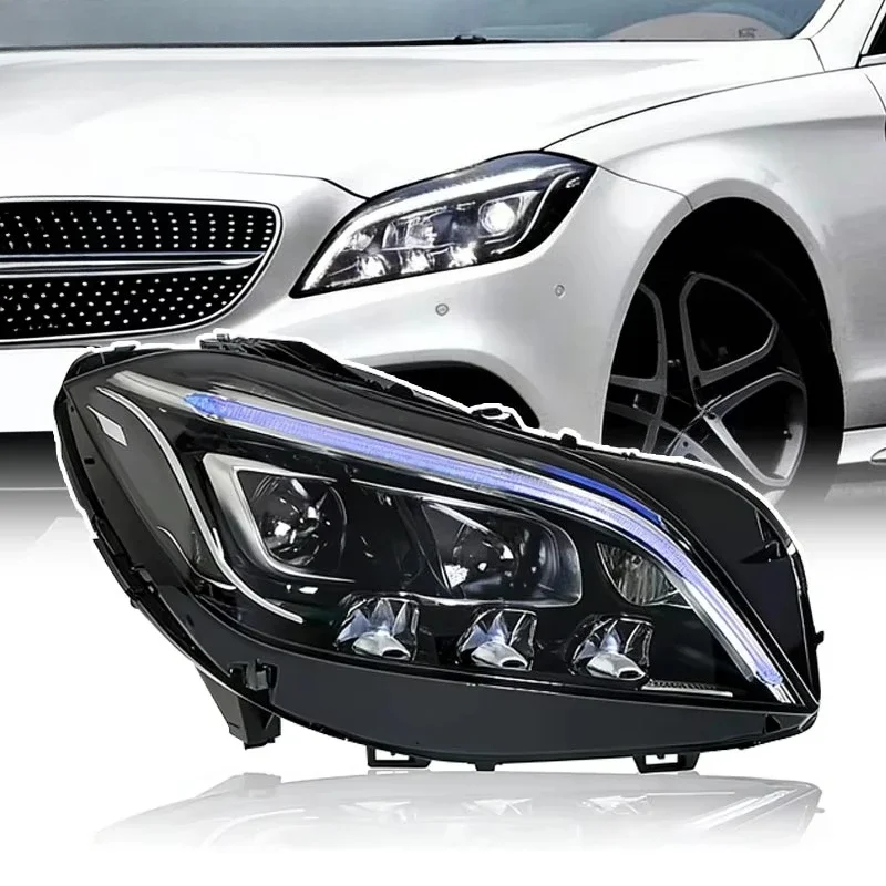 

Suitable for 12-18 Models of CLS Headlight Assembly W218 Modified with New LED Daytime Running Lights and Turn Lens Lights