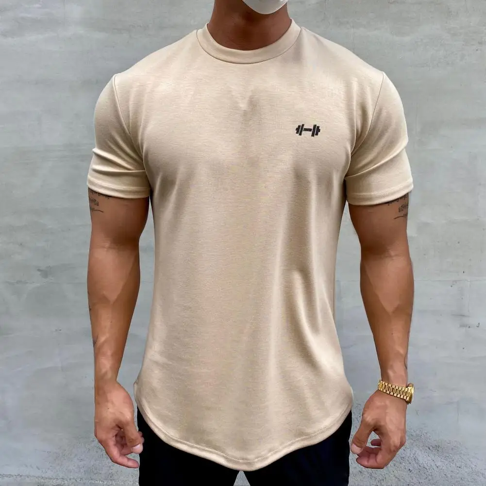 2022 Men T-shirt Male Sports Gym Muscle Fitness T Shirt Blouses Loose Half Sleeve Summer Bodybuilding Tee Tops Men\'s Clothing