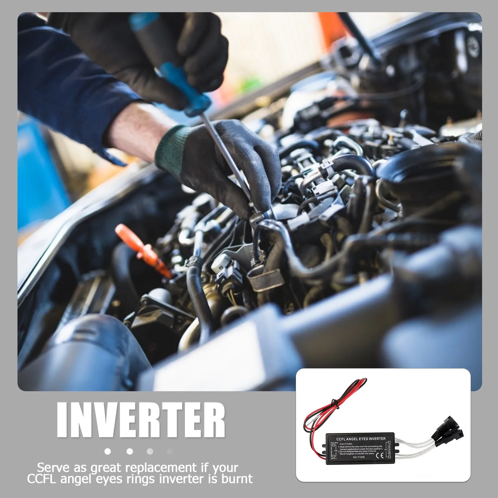 12V Ccfl Inverter Driver Sealed Short Circuit Protection Dual Output for Aftermarket Angel Eyes Halo Rings Ccfl Ring Inverter
