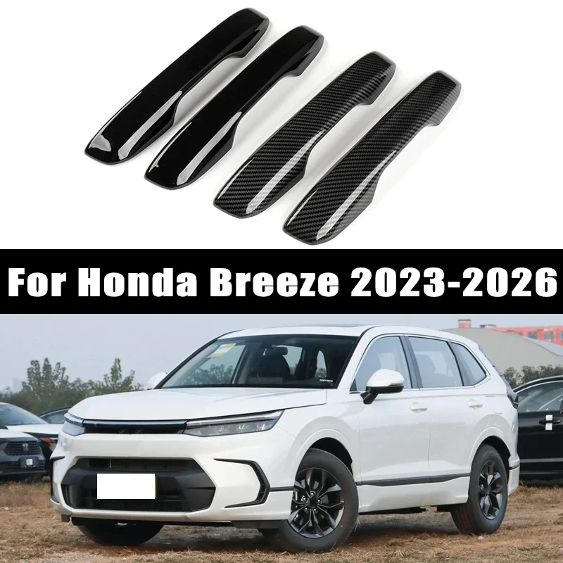 

4pcs Carbon Fiber Chrome Car Door Handle Cover Scratch Protective Accessories For Honda Breeze 2023 2024 2025 2026