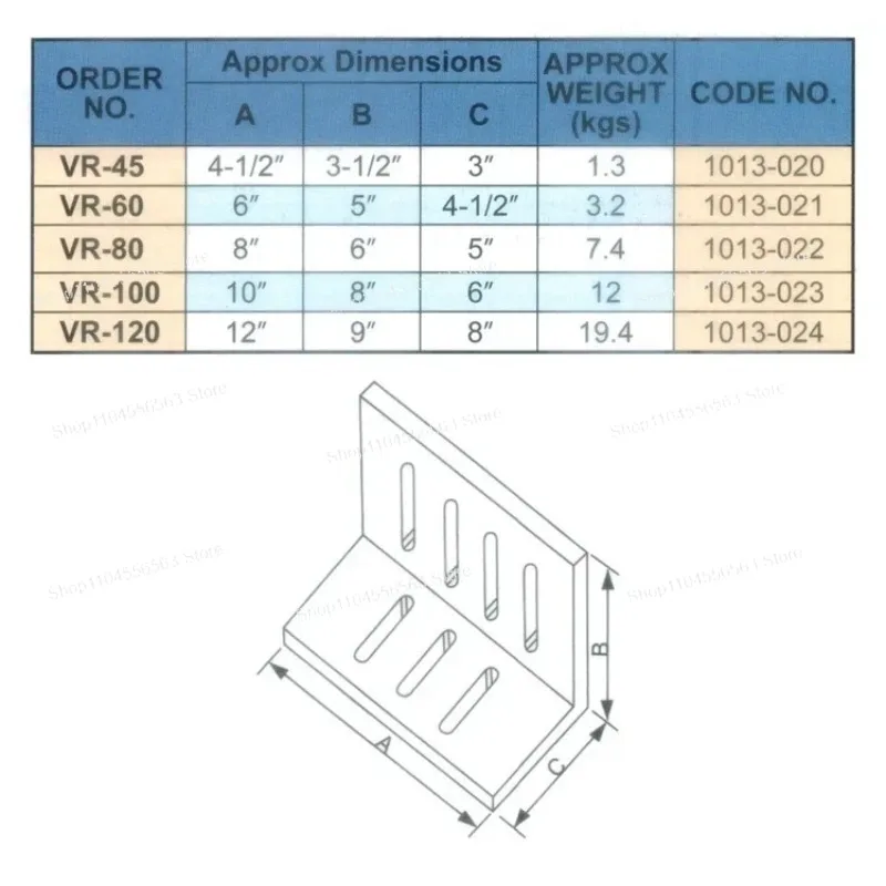 Glossy Right Angle Flat Clamp (VR-45/VR-60/VR-80/VR-100) - Precision Right-Angle Fixing for Woodworking & Metalworking