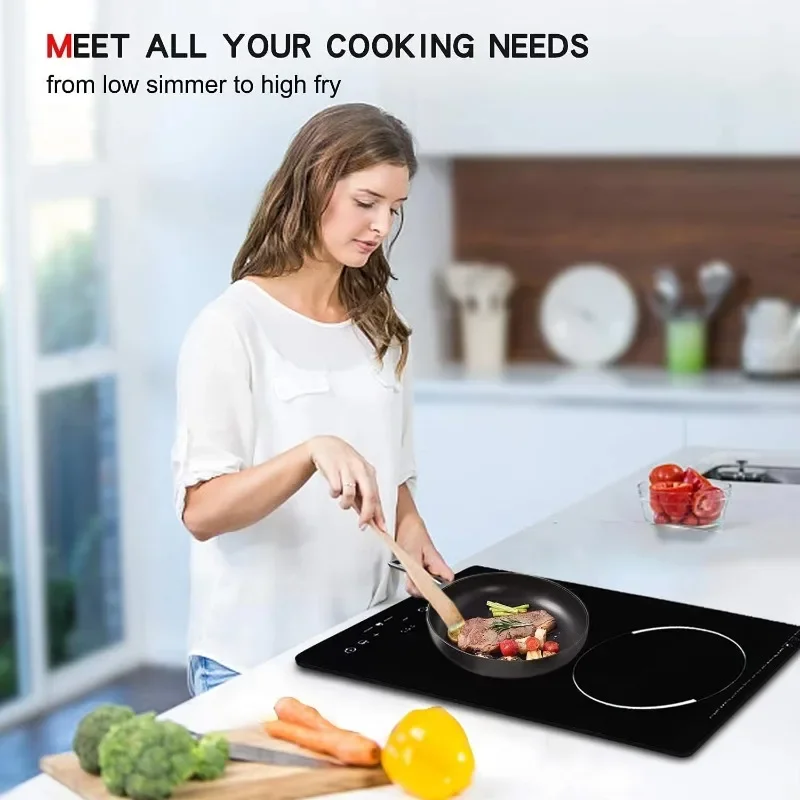 Cuisinière à induction commerciale écran tactile noir avancé
